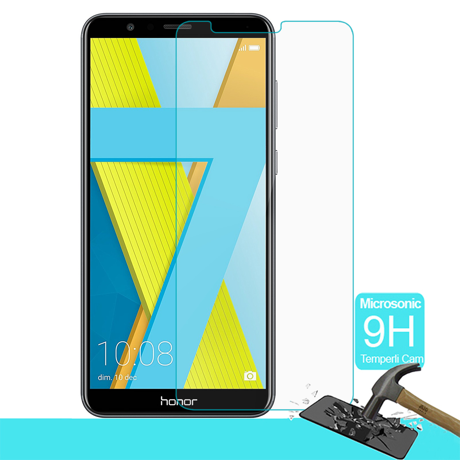 Microsonic Huawei Honor 7X Temperli Cam Ekran koruyucu Kırılmaz film