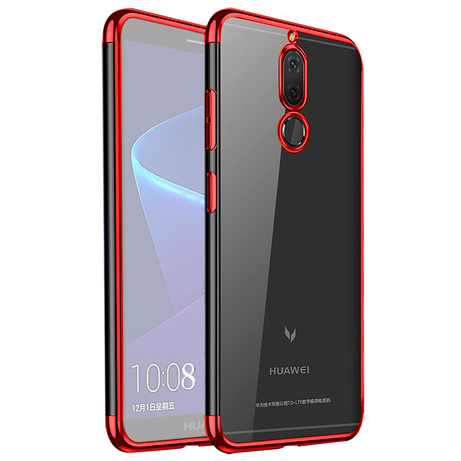 Microsonic Huawei Mate 10 Lite Kılıf Skyfall Transparent Clear Kırmızı
