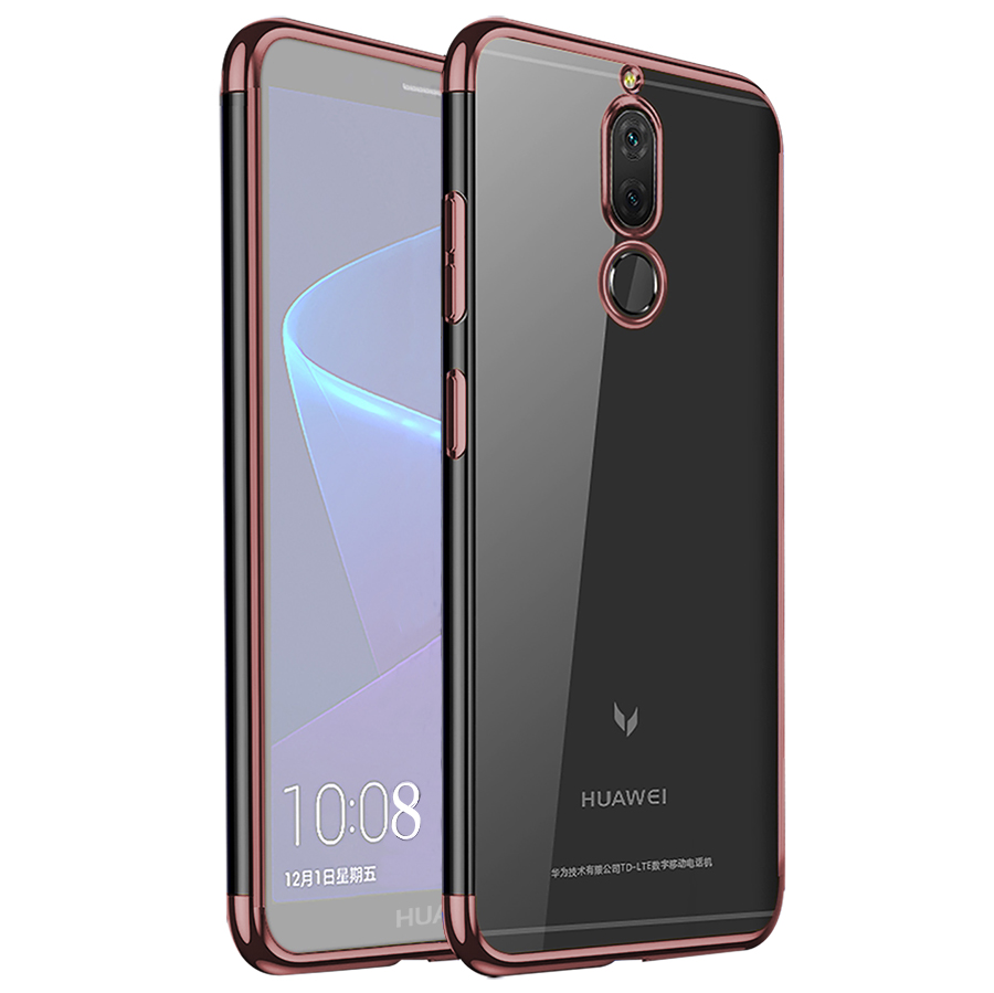 Microsonic Huawei Mate 10 Lite Kılıf Skyfall Transparent Clear Rose Gold