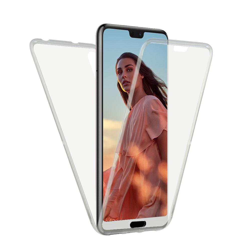 Microsonic Huawei P20 Kılıf 6 tarafı tam full koruma 360 Clear Soft Şeffaf