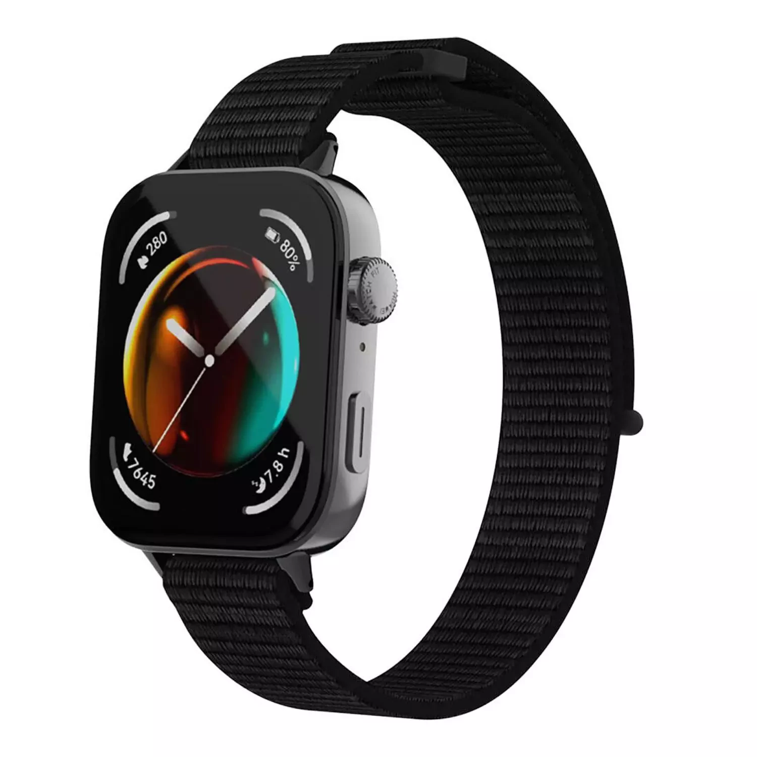 Microsonic Huawei Watch Fit 5 Hasırlı Kordon Woven Sport Loop Siyah