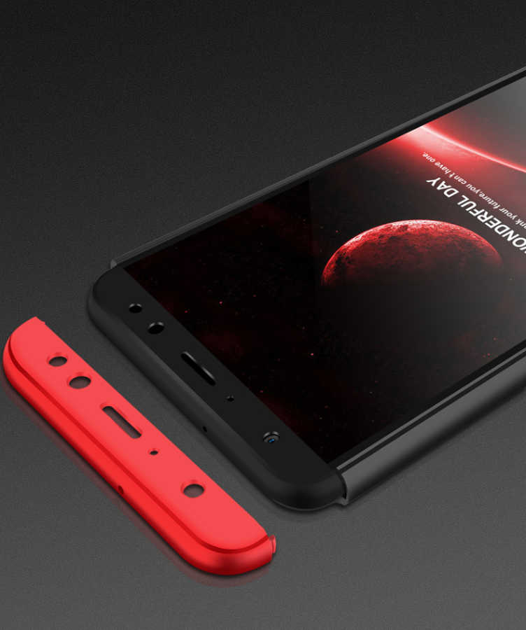 Microsonic Huawei Y7 2018 Kılıf Double Dip 360 Protective Kırmızı
