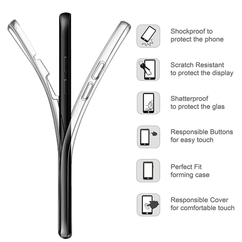 Microsonic Huawei Y7 2018 Kılıf Komple Gövde Koruyucu Silikon Şeffaf