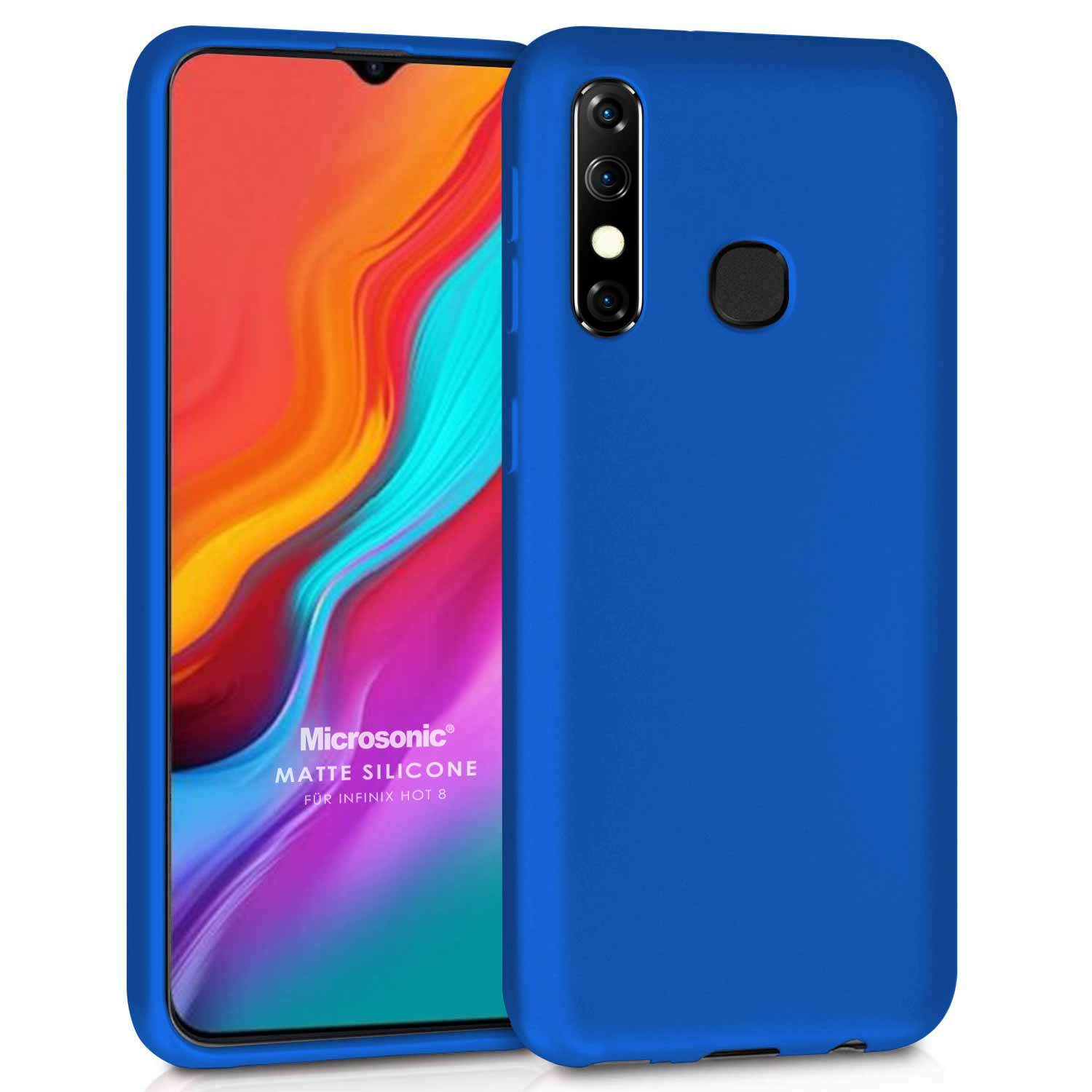 Microsonic Matte Silicone Infinix Hot 8 Kılıf Mavi