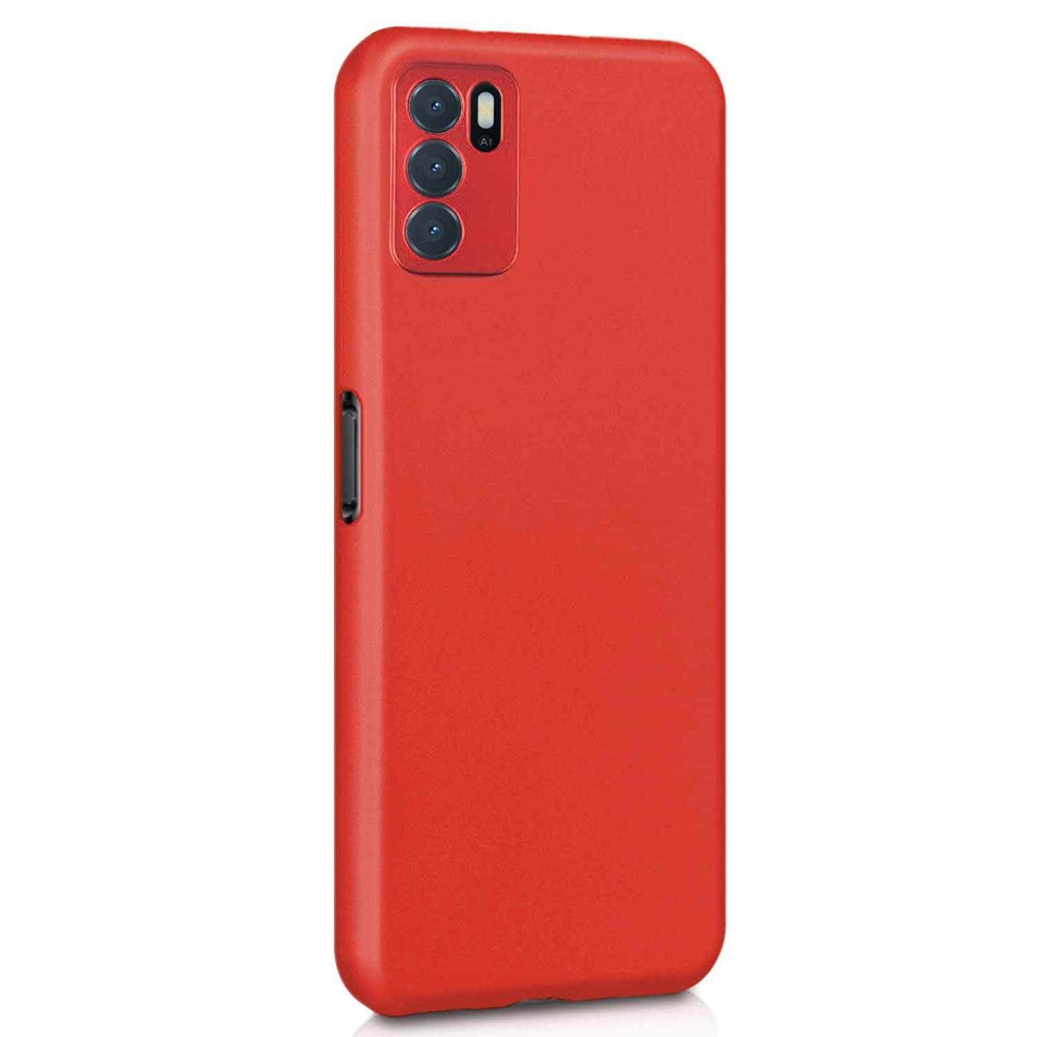 Microsonic Matte Silicone Oppo A16 Kılıf Kırmızı