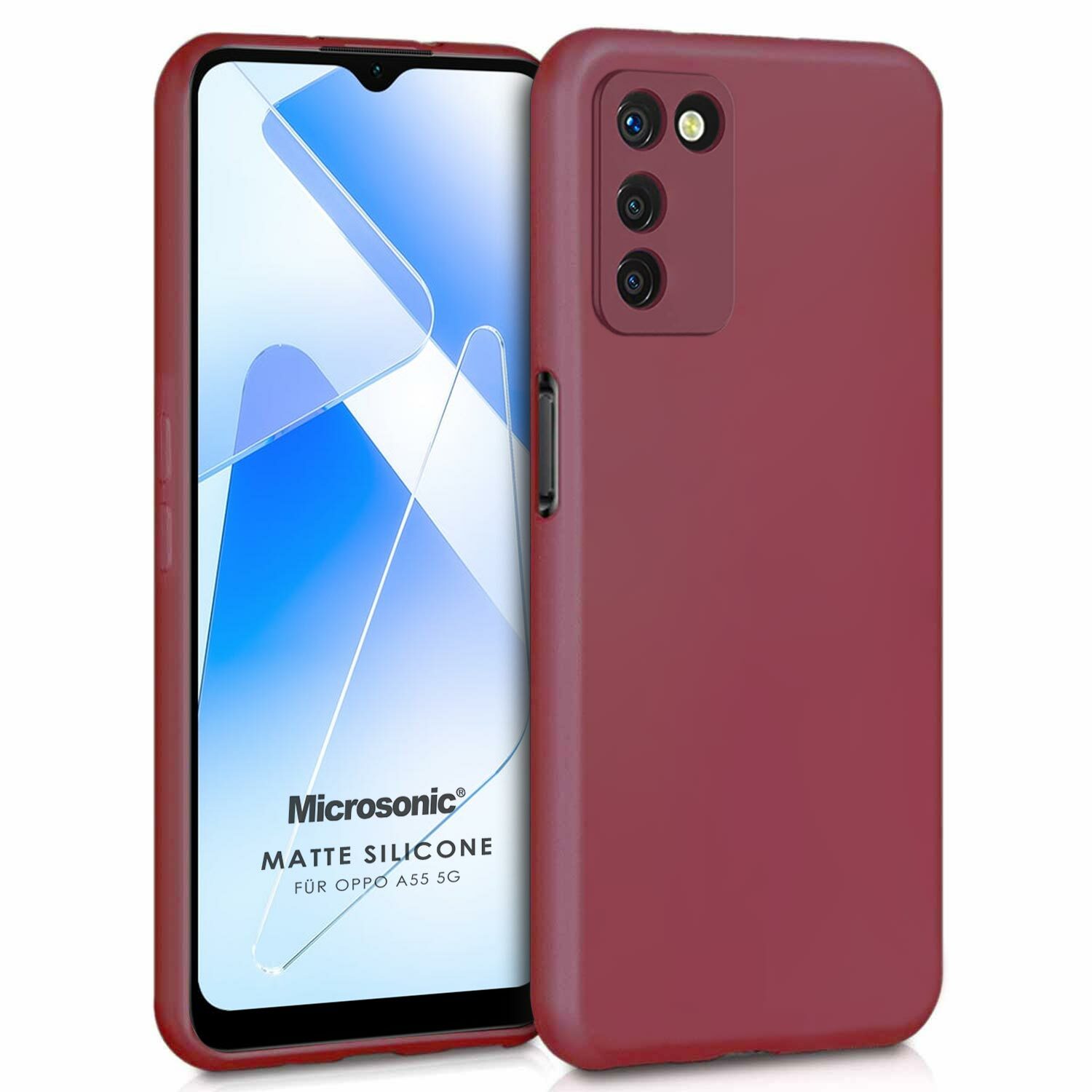Microsonic Matte Silicone Oppo A55 5G Kılıf Mor