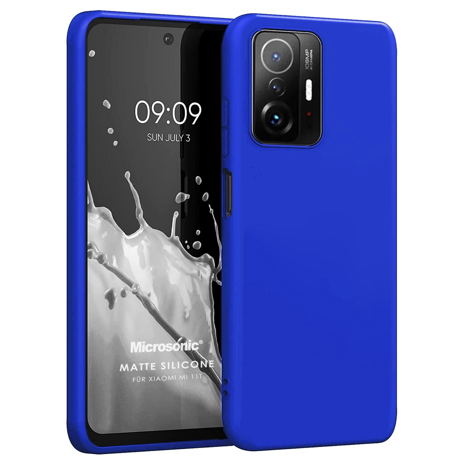 Microsonic Matte Silicone Xiaomi Mi 11T Pro Kılıf Mavi