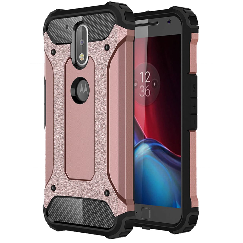 Microsonic Motorola Moto G4 Plus Kılıf Rugged Armor Rose Gold