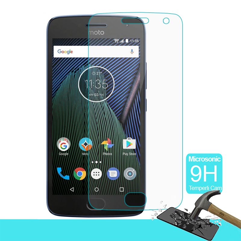 Microsonic Motorola Moto G5 Plus Temperli Cam Ekran Koruyucu Film