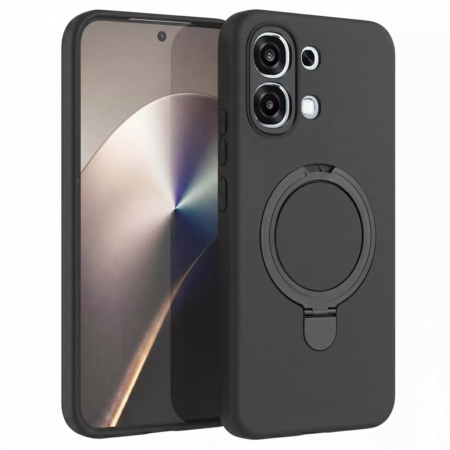 Microsonic Oppo A6 Pro Kılıf Aura Stant MagSafe Siyah