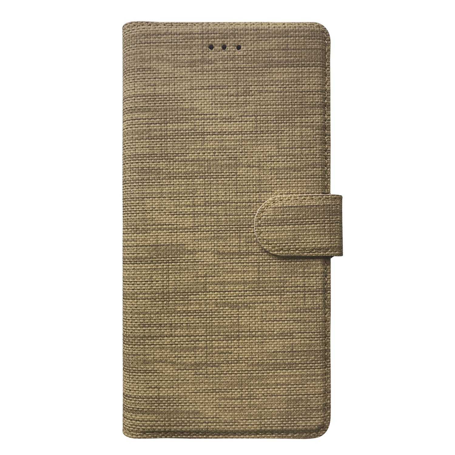 Microsonic Oppo A74 4G Kılıf Fabric Book Wallet Gold
