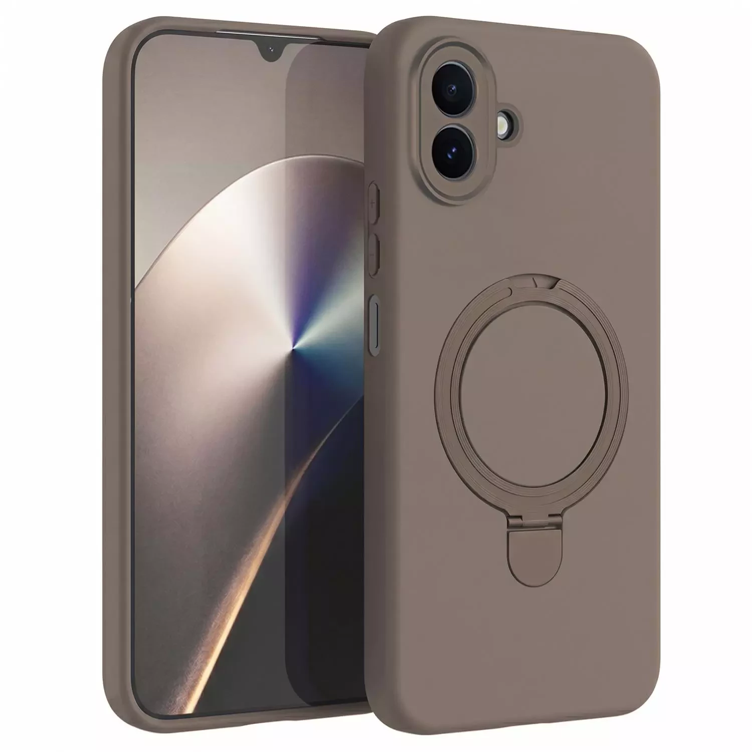 Microsonic Samsung Galaxy A07 Kılıf Aura Stant MagSafe Kahverengi