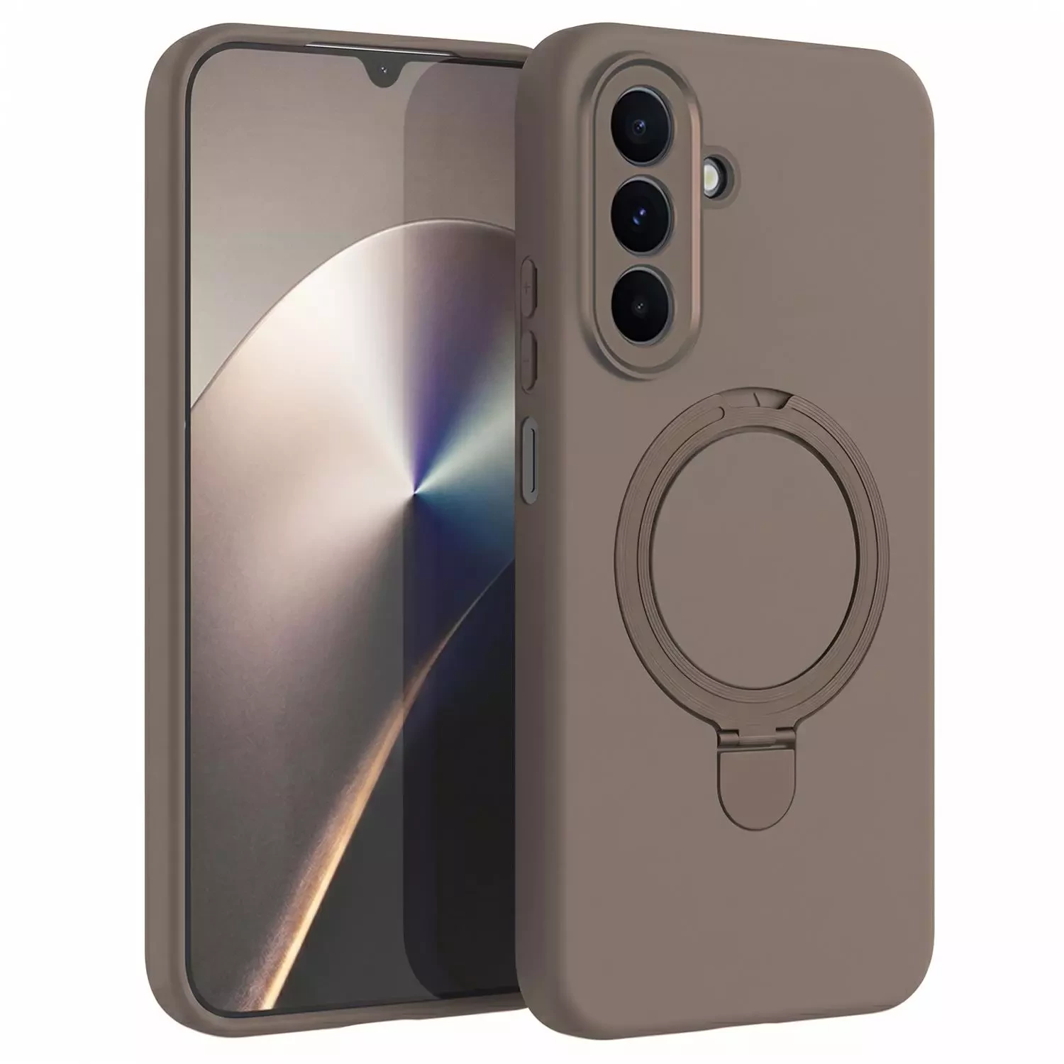 Microsonic Samsung Galaxy A16 Kılıf Aura Stant MagSafe Kahverengi