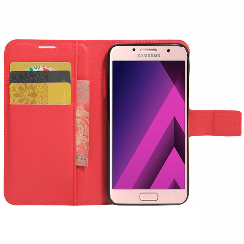 Microsonic Cüzdanlı Deri Samsung Galaxy A3 2017 Kılıf Kırmızı
