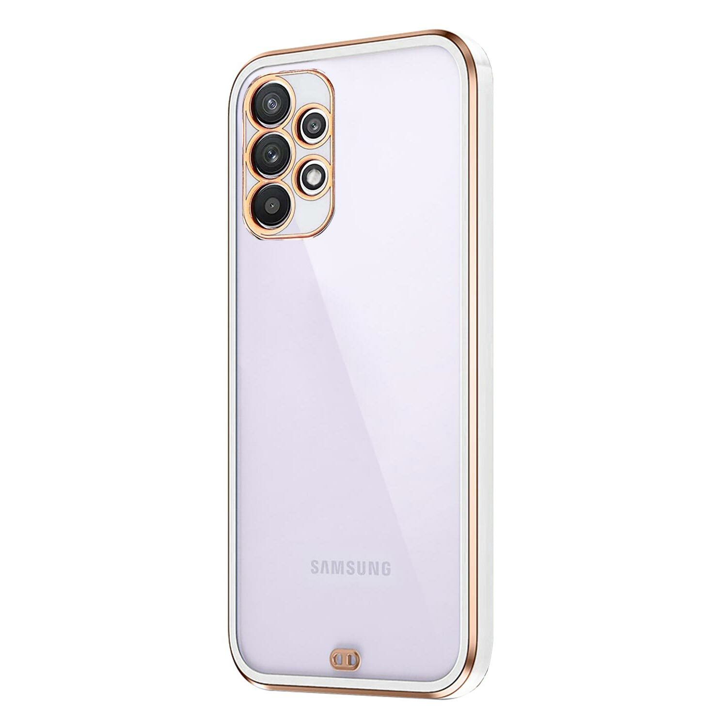 Microsonic Samsung Galaxy A32 4G Kılıf Laser Plated Soft Beyaz