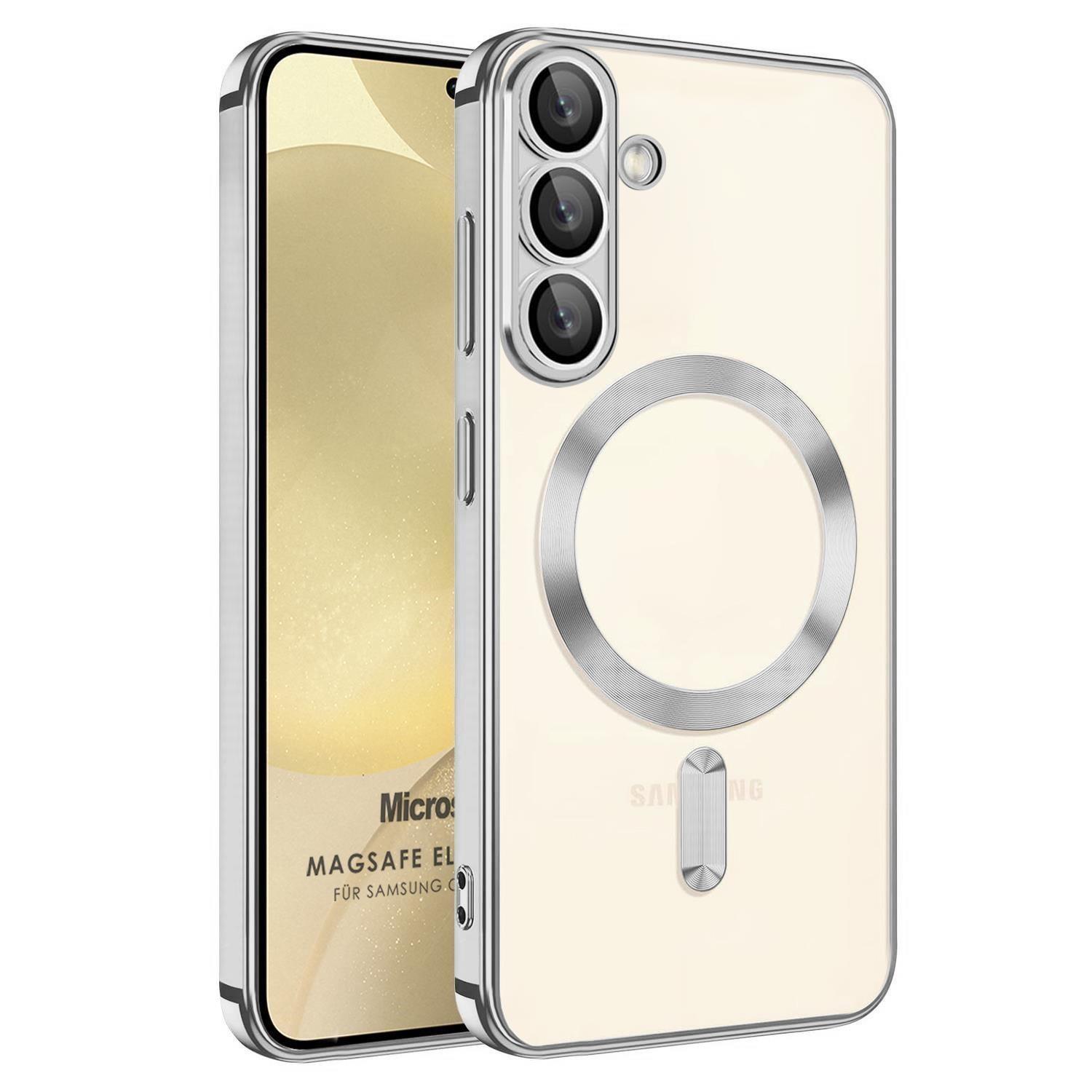 Microsonic Samsung Galaxy A37 Kılıf MagSafe Luxury Electroplate Gümüş