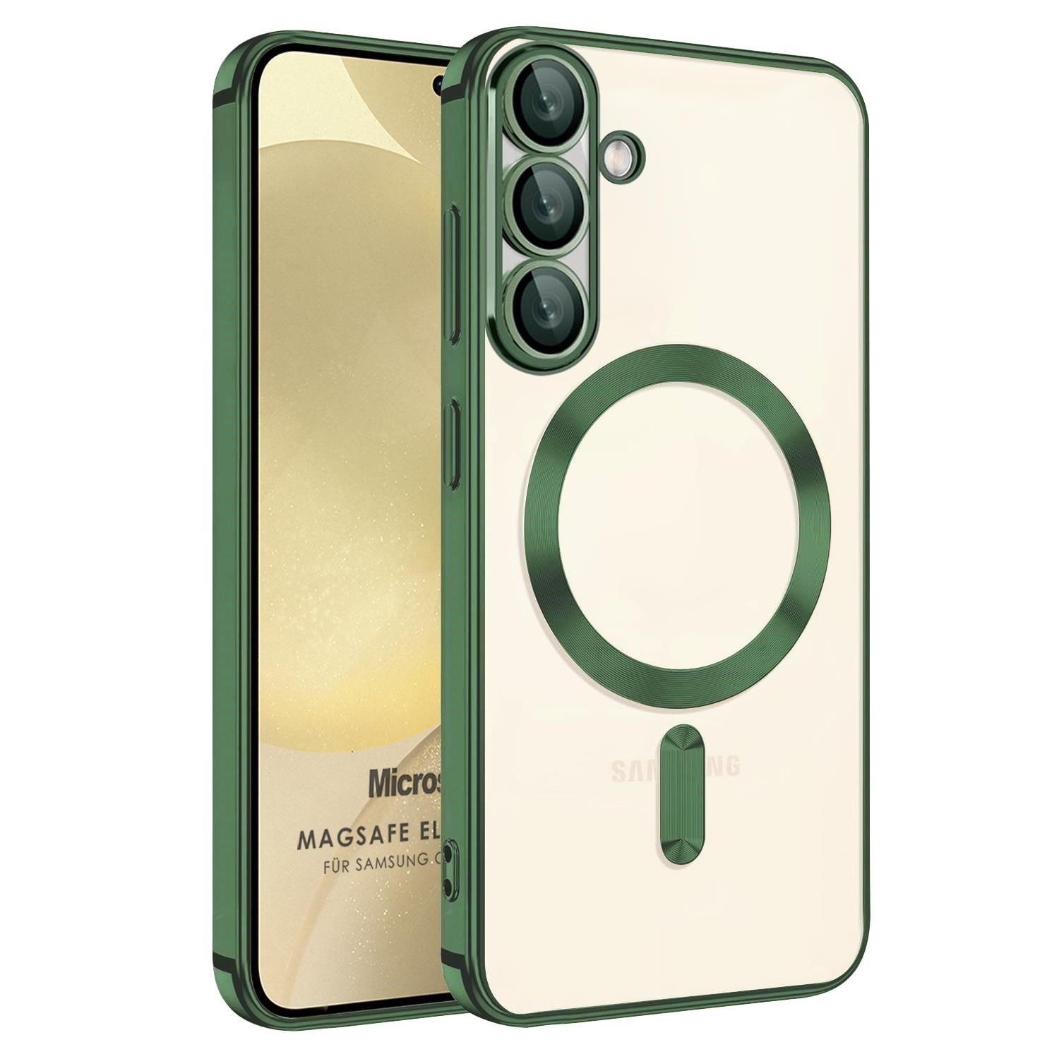 Microsonic Samsung Galaxy A37 Kılıf MagSafe Luxury Electroplate Yeşil