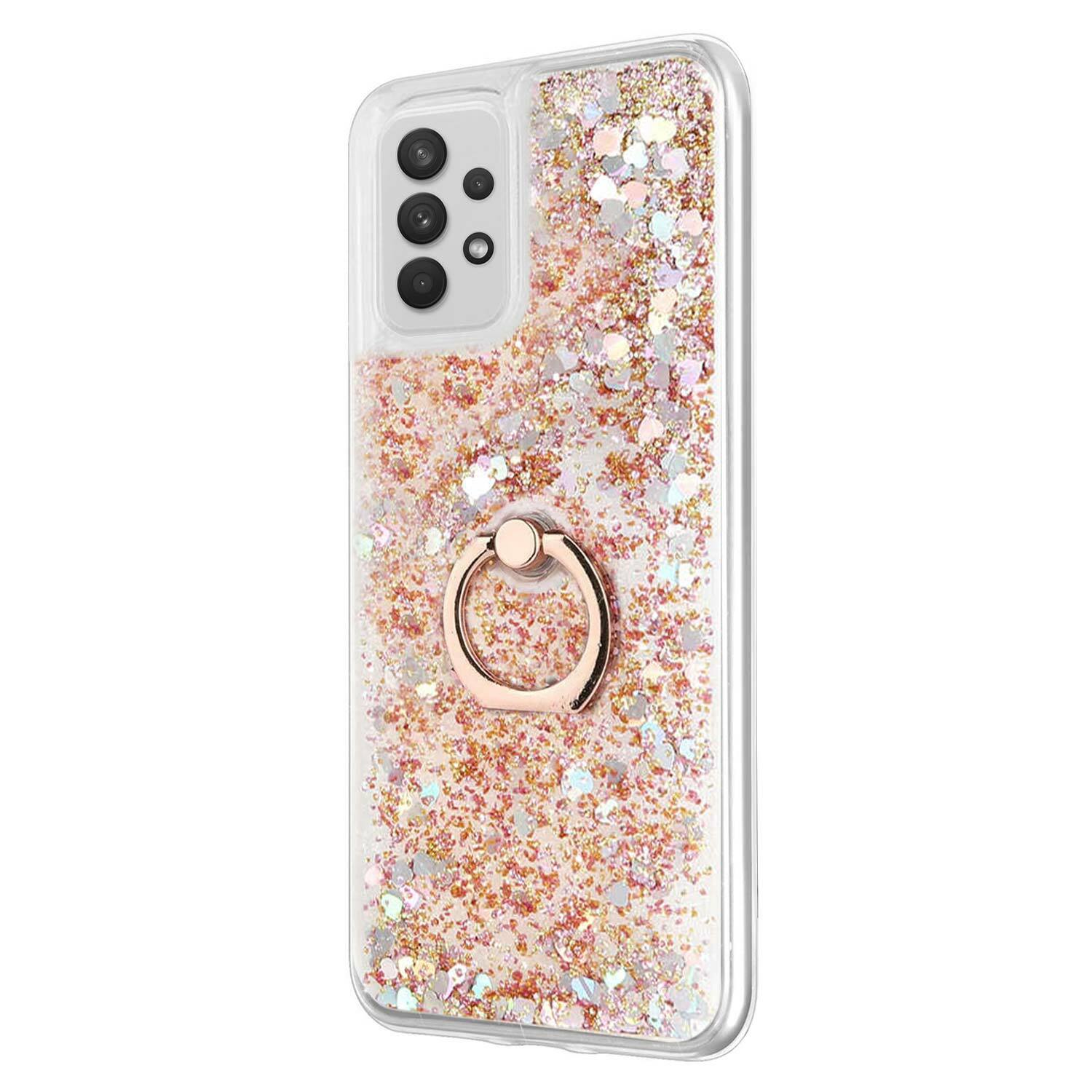 Microsonic Samsung Galaxy A52s Kılıf Glitter Liquid Holder Gold