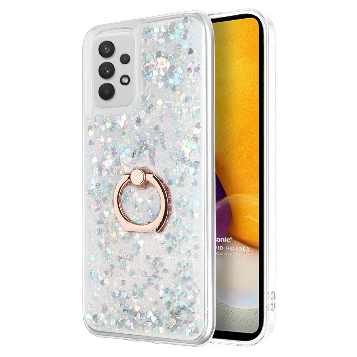 Microsonic Samsung Galaxy A52s Kılıf Glitter Liquid Holder Gümüş
