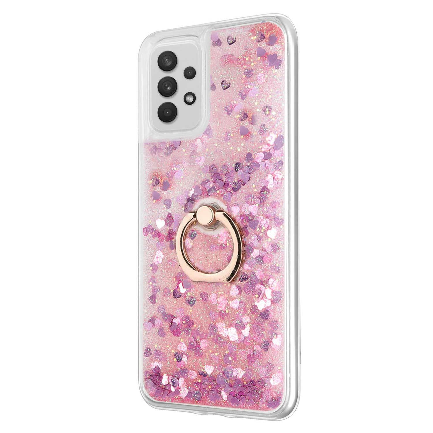 Microsonic Samsung Galaxy A52s Kılıf Glitter Liquid Holder Pembe