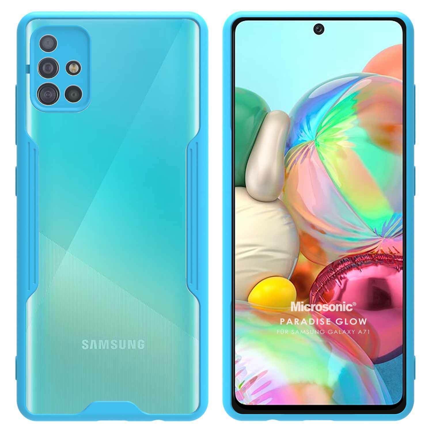 Microsonic Samsung Galaxy A71 Kılıf Paradise Glow Turkuaz