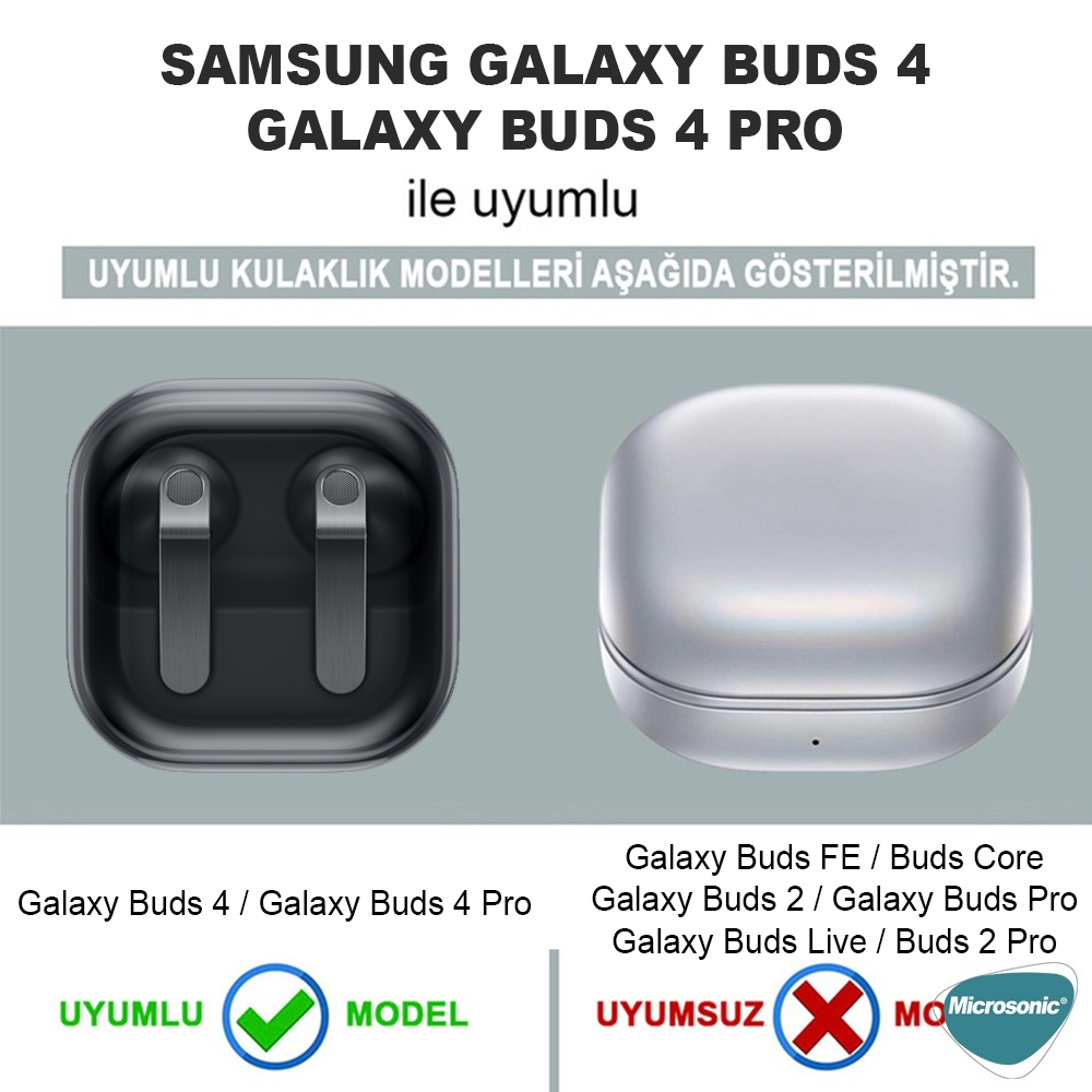 Microsonic Samsung Galaxy Buds 4 Kılıf Airbag Transparan Silikon Şeffaf