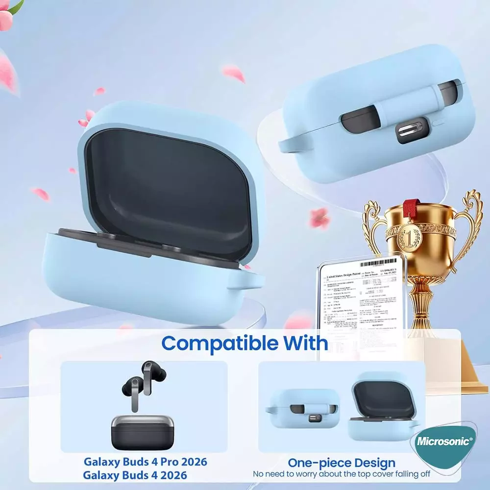 Microsonic Samsung Galaxy Buds 4 Kılıf Askılı Mat Silikon Siyah