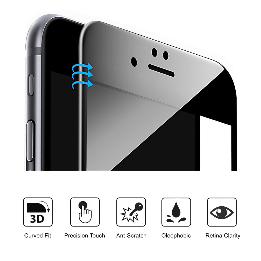 Microsonic Samsung Galaxy C8 Tam Kaplayan Temperli Cam Ekran koruyucu Kırılmaz Film Siyah