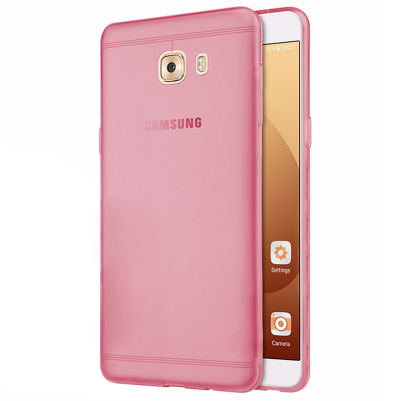 Microsonic Samsung Galaxy C9 Pro Kılıf Transparent Soft Pembe