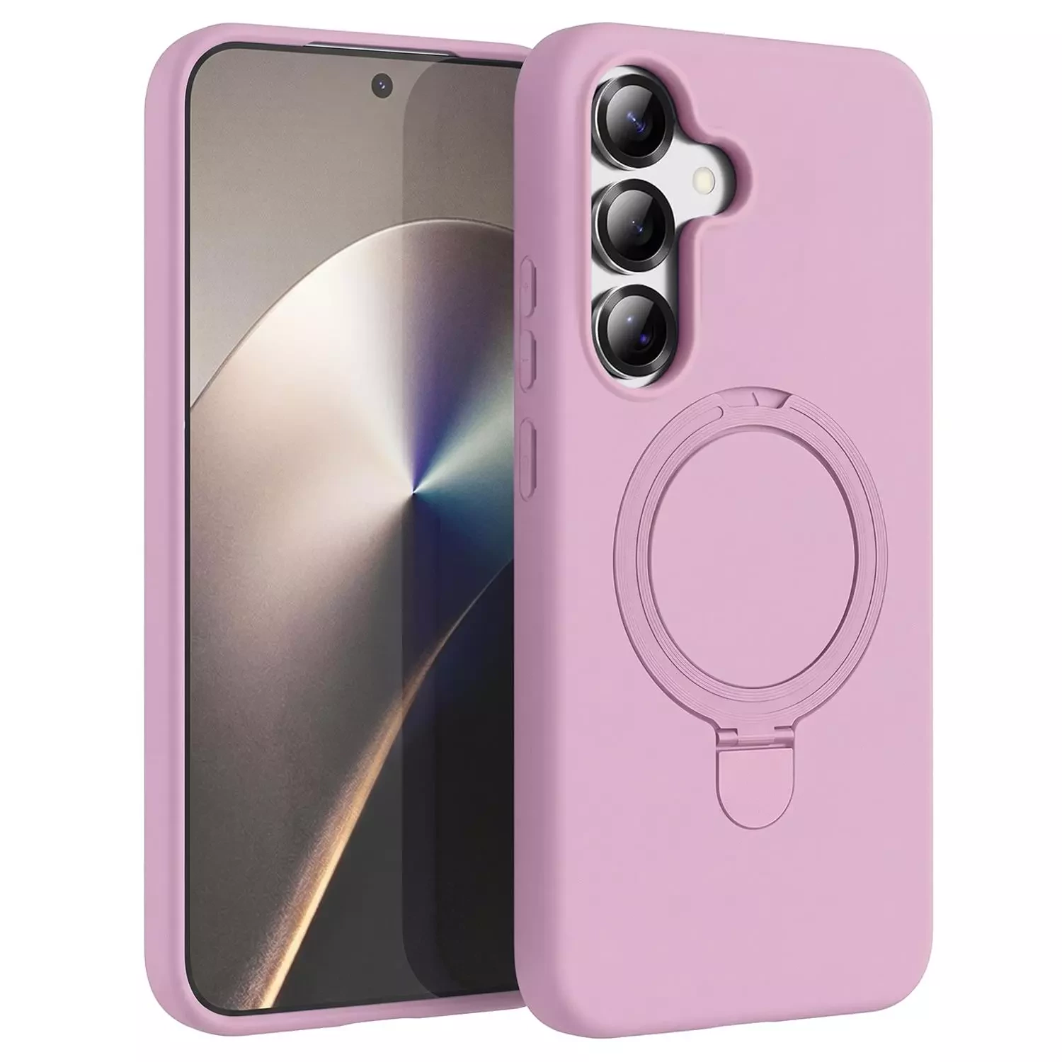Microsonic Samsung Galaxy S25 Plus Kılıf Aura Stant MagSafe Pembe