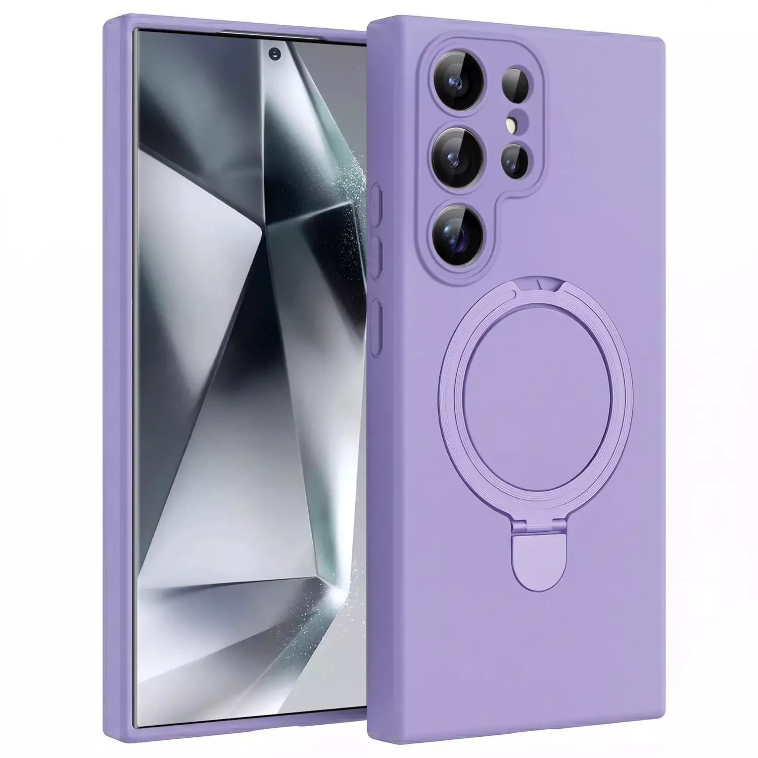 Microsonic Samsung Galaxy S25 Ultra Kılıf Aura Stant MagSafe Lila
