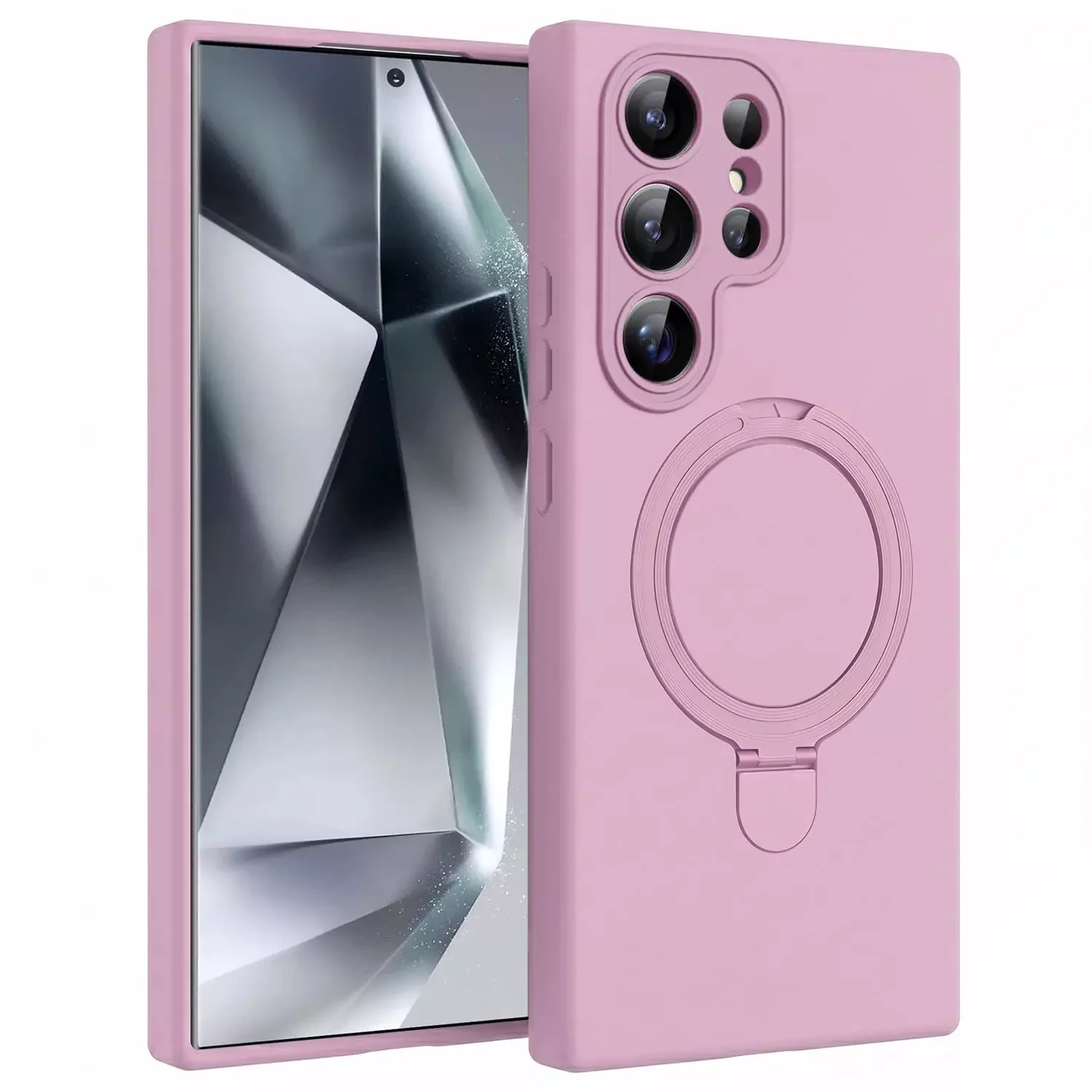 Microsonic Samsung Galaxy S25 Ultra Kılıf Aura Stant MagSafe Pembe