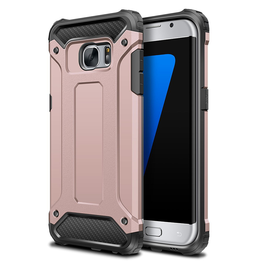 Microsonic Samsung Galaxy S7 Edge Kılıf Rugged Armor Rose Gold