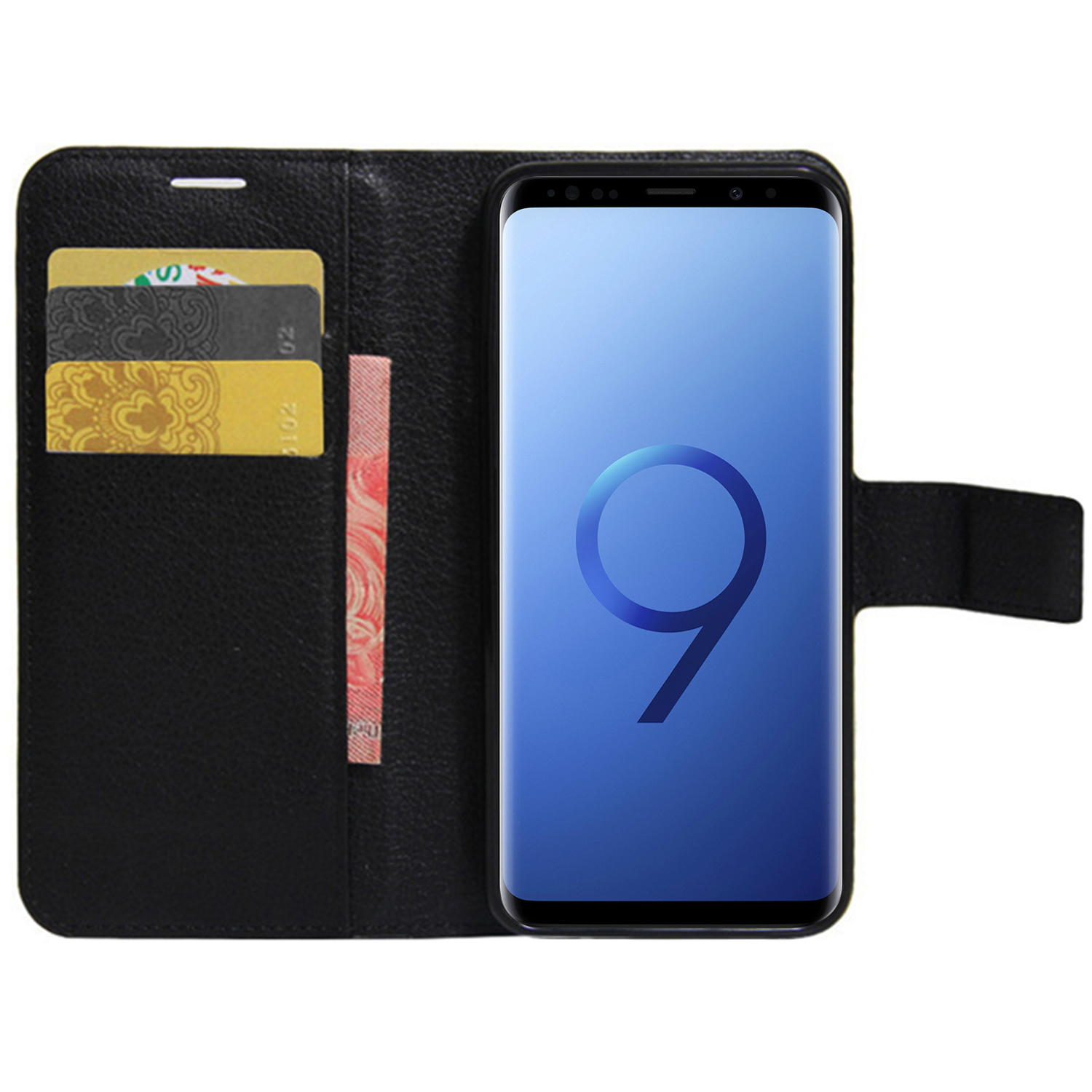 Microsonic Cüzdanlı Deri Samsung Galaxy S9 Plus Kılıf Siyah