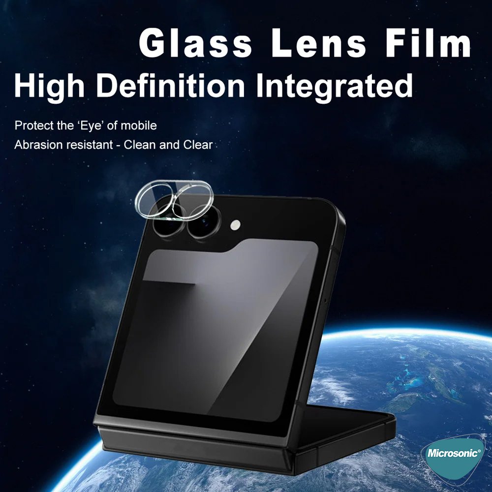 Microsonic Samsung Galaxy Z Flip 7 Kamera Lens Koruma Camı V2 Şeffaf