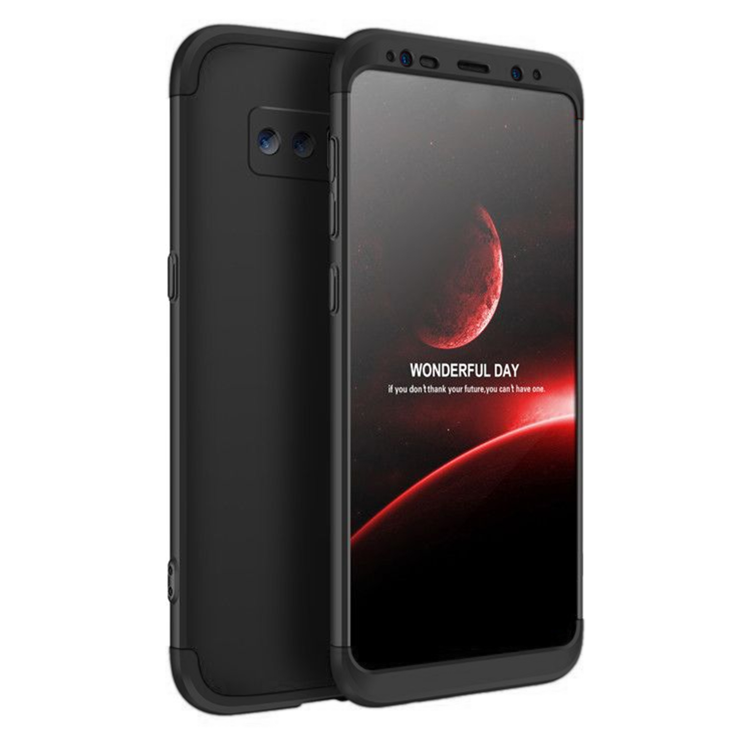 Microsonic Samsung Galaxy J8 Kılıf Double Dip 360 Protective Siyah
