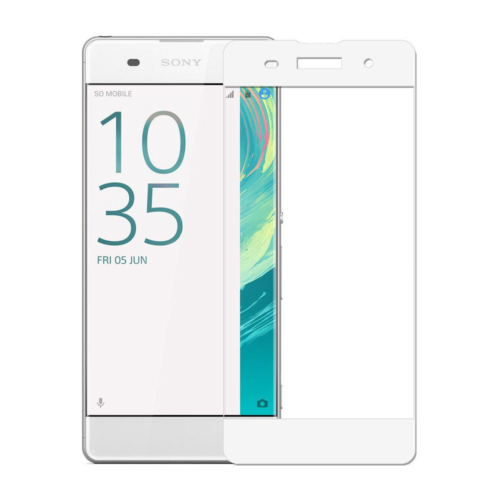 Microsonic Sony Xperia XA Kavisli Temperli Cam Ekran Koruyucu Film Beyaz