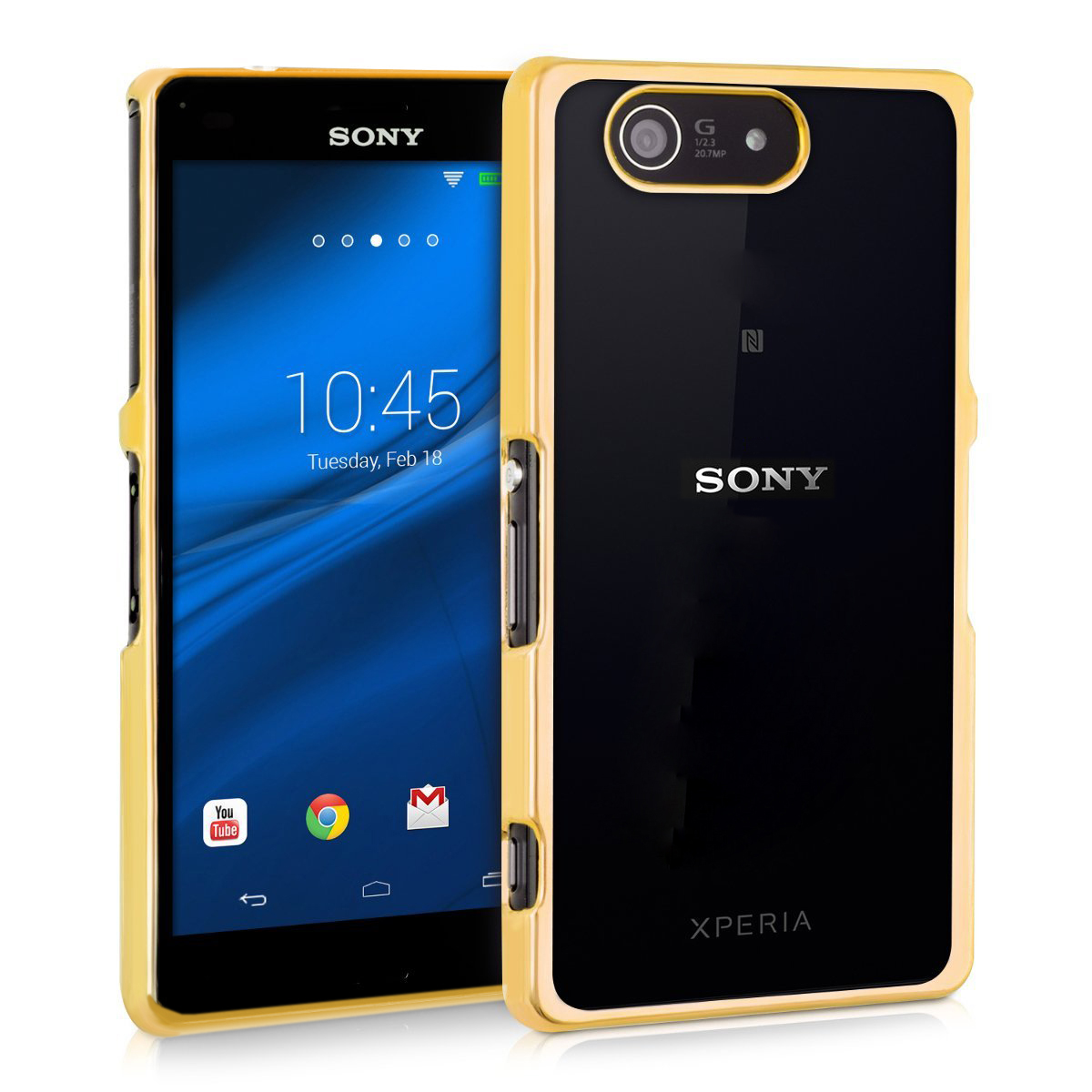 Microsonic Sony Z3 Compact Kılıf Skyfall Transparent Clear Gold