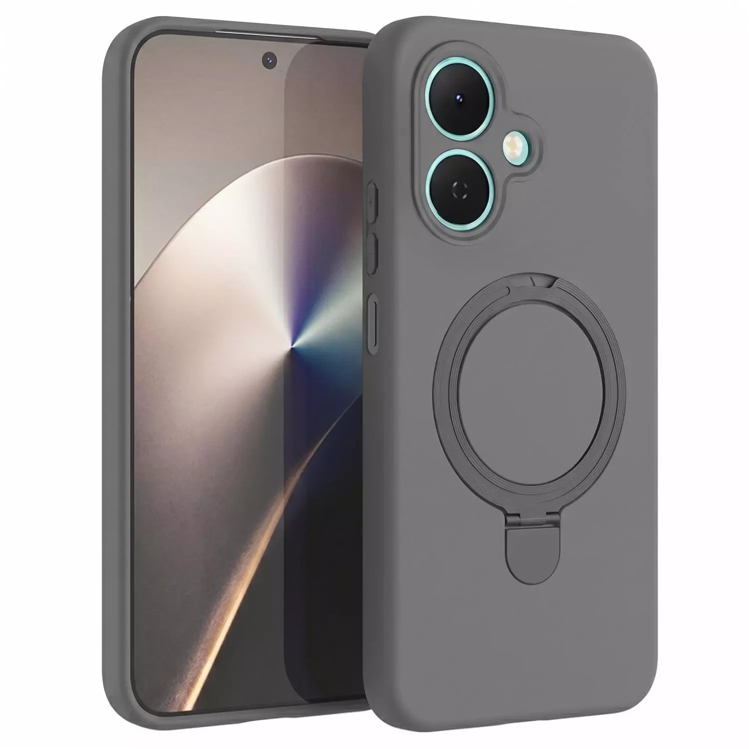Microsonic TECNO Spark Go 2 Kılıf Aura Stant MagSafe Gri