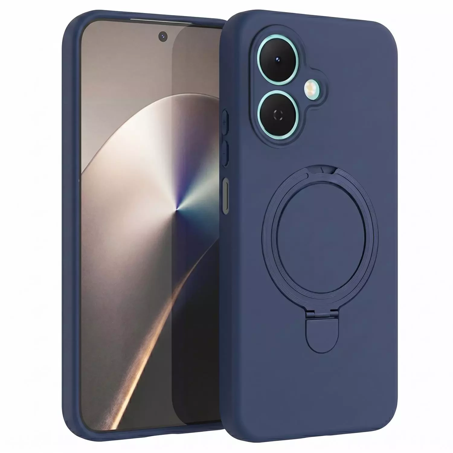 Microsonic TECNO Spark Go 2 Kılıf Aura Stant MagSafe Lacivert
