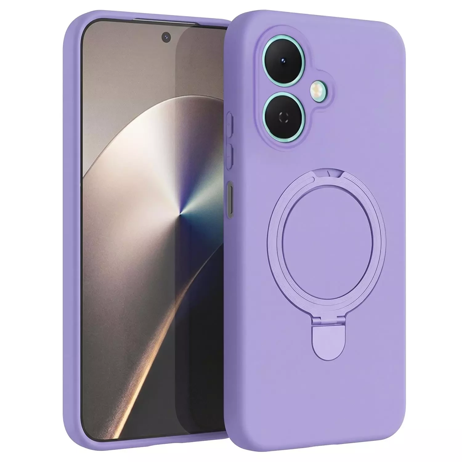 Microsonic TECNO Spark Go 2 Kılıf Aura Stant MagSafe Lila