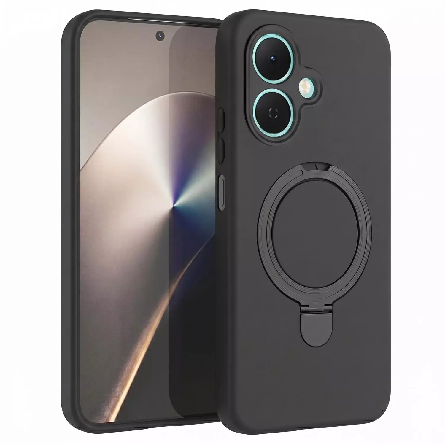 Microsonic TECNO Spark Go 2 Kılıf Aura Stant MagSafe Siyah