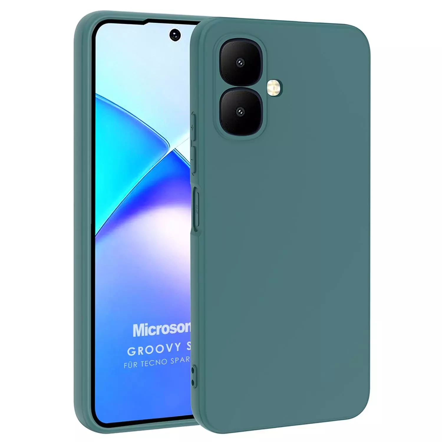 Microsonic TECNO Spark Go 2 Kılıf Groovy Soft Koyu Yeşil