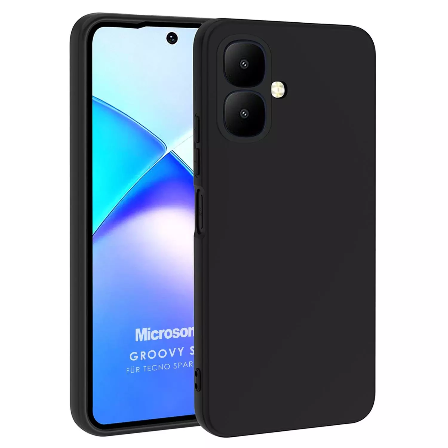 Microsonic TECNO Spark Go 2 Kılıf Groovy Soft Siyah