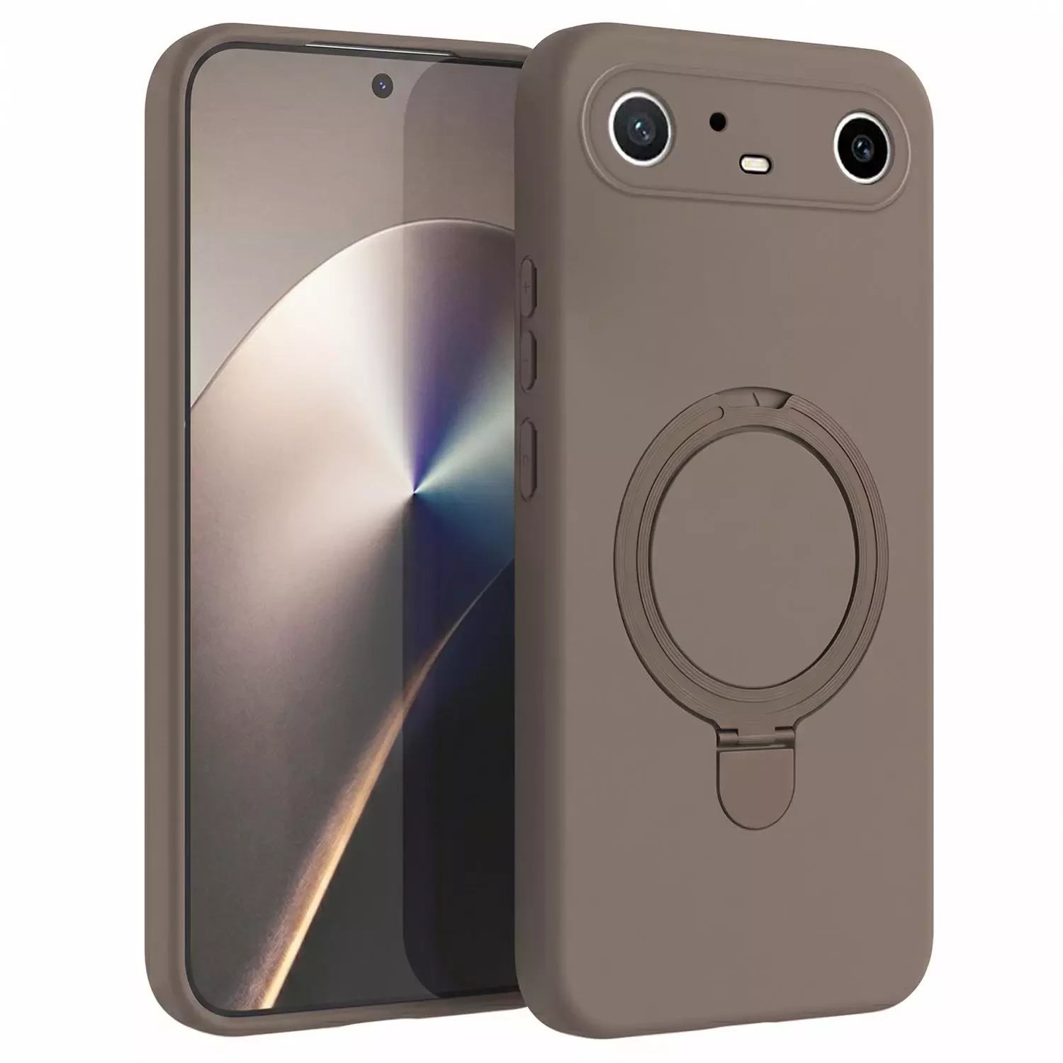 Microsonic TECNO Spark Slim 5G Kılıf Aura Stant MagSafe Kahverengi