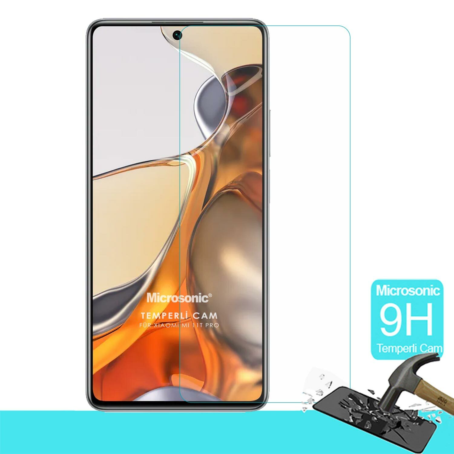 Microsonic Xiaomi Mi 11T Pro Tempered Glass Cam Ekran Koruyucu