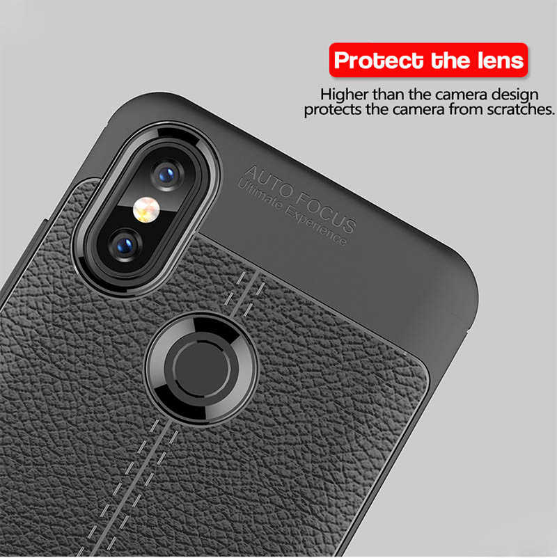 Microsonic Xiaomi Mi A2 (Mi 6X) Kılıf Deri Dokulu Silikon Lacivert
