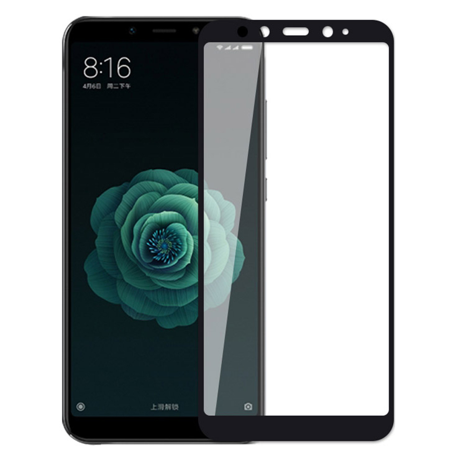 Microsonic Xiaomi Mi A2 (Mi 6X) Tam Kaplayan Temperli Cam Ekran koruyucu Kırılmaz Film Siyah