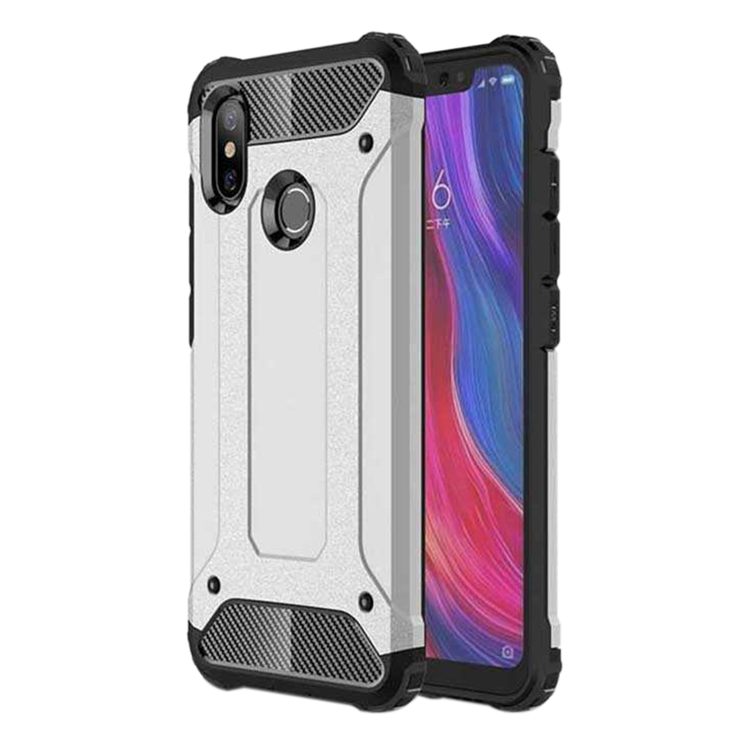 Microsonic Xiaomi Mi A2 (Mi 6X) Kılıf Rugged Armor Gümüş