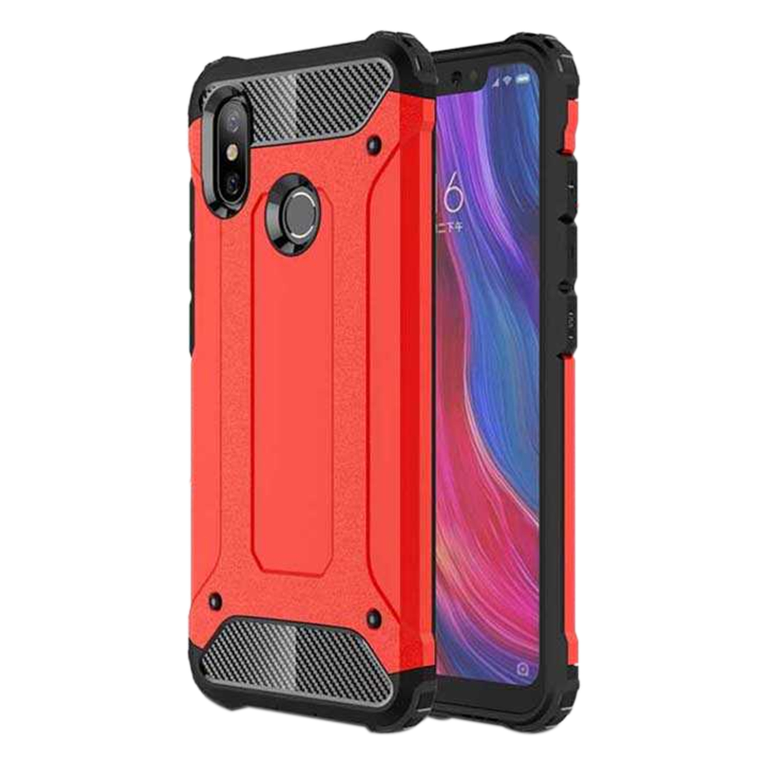 Microsonic Xiaomi Mi A2 (Mi 6X) Kılıf Rugged Armor Kırmızı